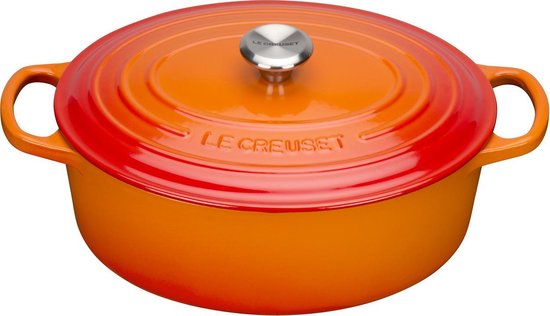 Le Creuset Signature ovale Brat- und Schmortopf 35 cm – orangerot