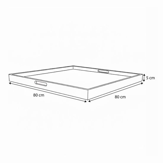 AXI Bayu Teak-Tablett – 80 x 80 x 5 cm – quadratisches Tablett – Teakholz – für Gläser und Tischdekoration – für drinnen und draußen