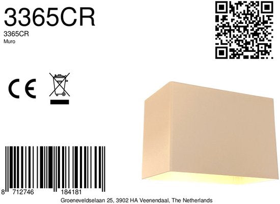 Wandleuchte Muro 3365CR – cremefarben, modernes Design, 13 × 7,5 × 9 cm, Steinhauer, ideal für kleinere Räume und dimmbar mit G9-Fassung