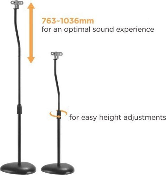 Lautsprecherständer universal - Bodenständer Lautsprecher - höhenverstellbar - 2er Set
