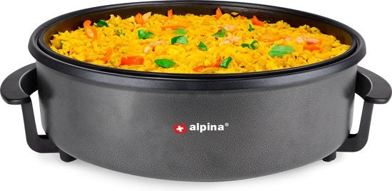 alpina Elektro-Kasserolle mit Deckel - Party-Pfanne 42cm - Antihaft und Thermostat - 1500W