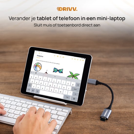 Drivv. USB-C-auf-USB-A-OTG-Adapter – USB-C-auf-USB-Konverter – USB-C-Adapter – Laptop – Smartphone – Grau