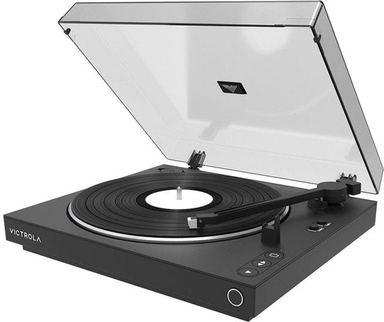 Victrola Automatischer Plattenspieler – Vorverstärker und Bluetooth – Schwarz