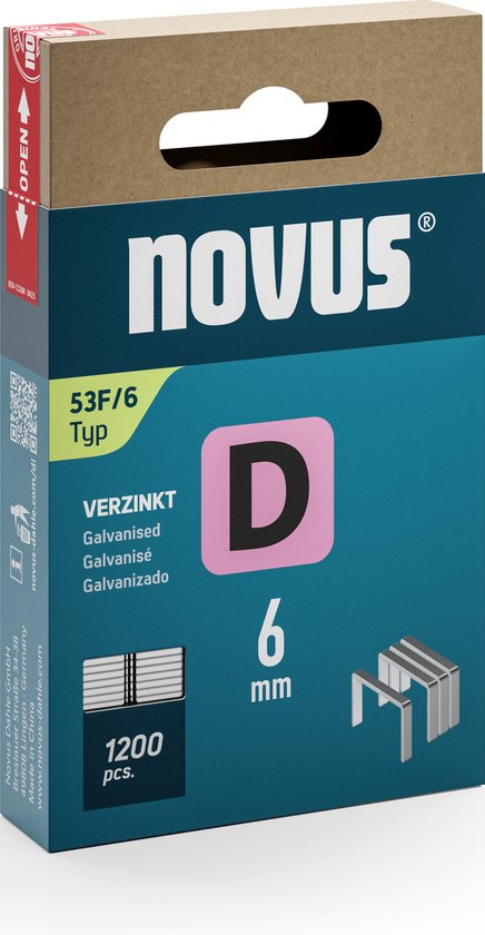Novus Tools 042-0788 Heftklammern mit Flachdraht Typ 53F 1200 Stück Abmessung (L x B) 6 mm x 11,3 mm