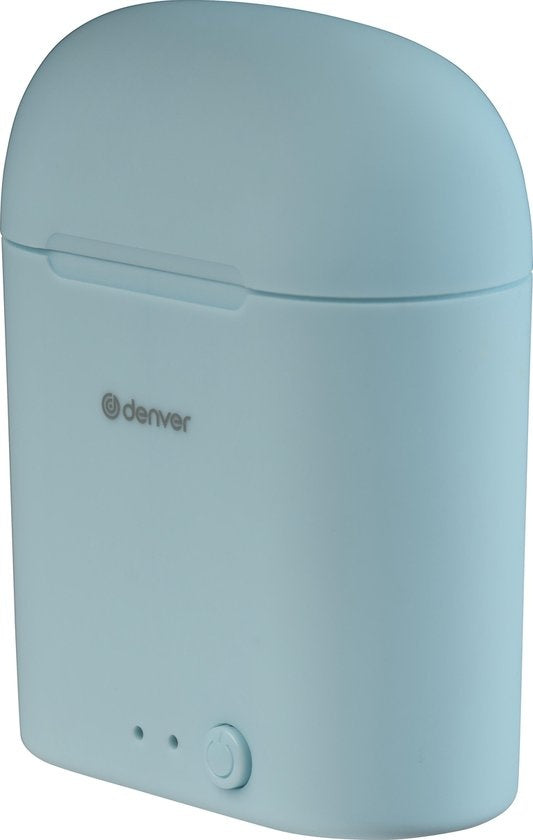 Denver TWE-46 - Ohrhörer - Drahtlos - Drahtlose Ohrhörer - Bluetooth - mit Ladeetui - Freisprecheinrichtung - Sport - Headset - In-Ear - Bluetooth 5.0 - Hellblau