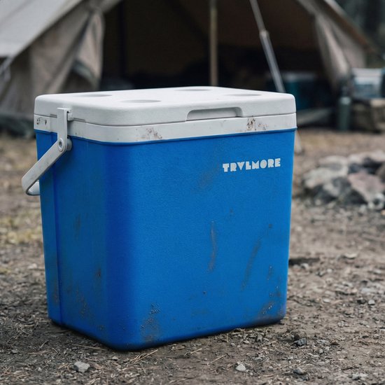 TRVLMORE Cool Box 26L - 65-Stunden-Kühlung - Kühlbox - Inklusive 2 Kühlelemente - Blau