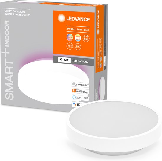 LEDVANCE Leuchte: für Decke, DEKORATIVES PLAFOND HINTERGRUNDLICHT MIT WIFI TECHNOLOGIE / 28 W, 22-...24- V, Abstrahlwinkel: 11-, RGBTW, 3-65- K, Gehäusematerial: Stahl, IP2-