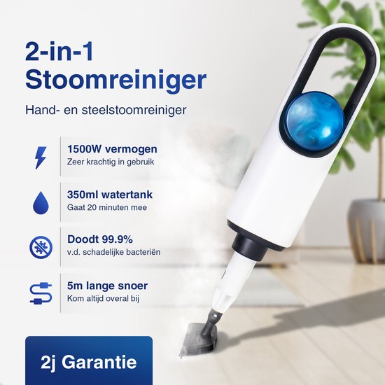 Samako - Royal Elite Dampfreiniger - Handdampfer - Teppichreiniger - weiß