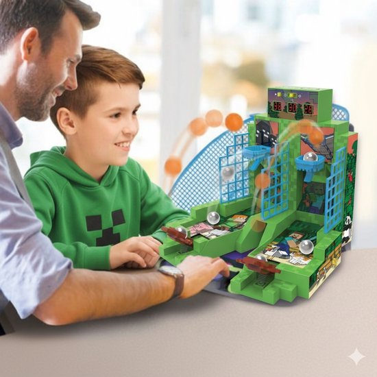 A Ambassador® Minecraft Basketball - Mini-Basketballspiel - Arcade - Elektronisch - 2 Spieler - Begleiter - Maschine - Das große Weihnachtsmannbuch 2025