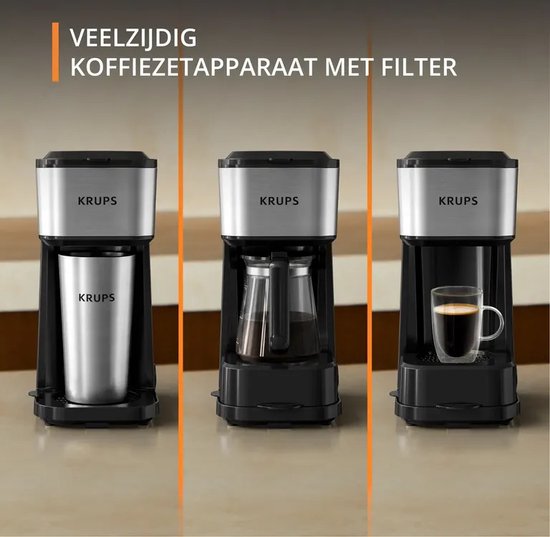 Krups Simply Brew KM207D10 – 3-in-1-Filterkaffeemaschine – Inklusive isothermischem Trinkbecher