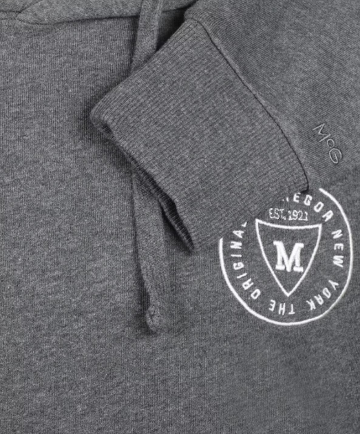 McGregor Men's Graphic Hoodie Dunkelgrau Melange - Größe L, 100% Baumwolle