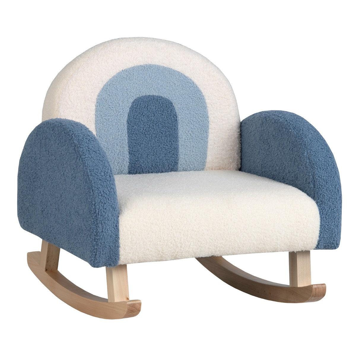 Coast Children's Swing Chair Teddy Plush fauteuil met een schommelpoten gemaakt van Poplar Wood