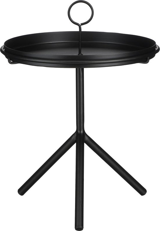 Mica Decorations Aston Beistelltisch mit abnehmbarem Tablett - H40 x Ø31 cm - Metall - Schwarz