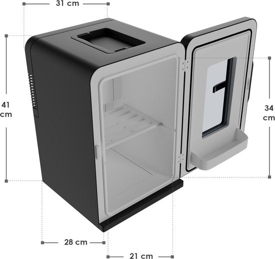 Juskys Mobiler Mini-Kühlschrank 2 in 1 - 15 Liter - Schwarz - Kühl- und Heizfunktion
