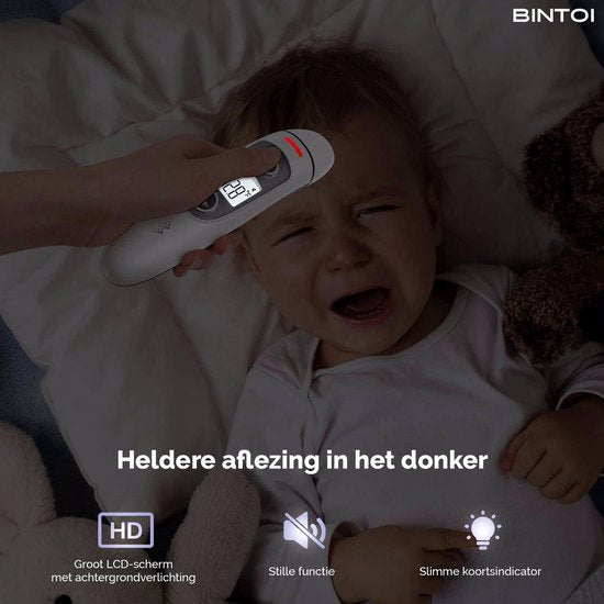 Bintoi® Stirnthermometer - Temperaturanzeige - Fieberthermometer für Erwachsene und Babys - Infrarot-Thermometer Körper - Digitales Stirnthermometer