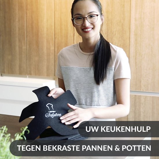 Chefarone Pfannenschützer - Intermediate Töpfe und Pfannen - Schutzmatten - Filz - 5 Stück - Schwarz