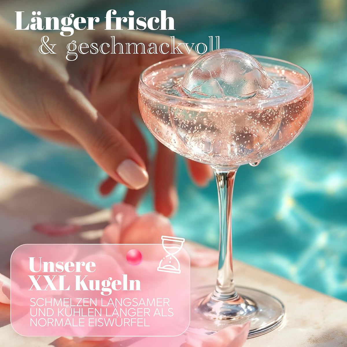 Neighbour's Friend Eiskugelform XL – 6 Eiskugeln mit einem Durchmesser von 4,5 cm – Rosa