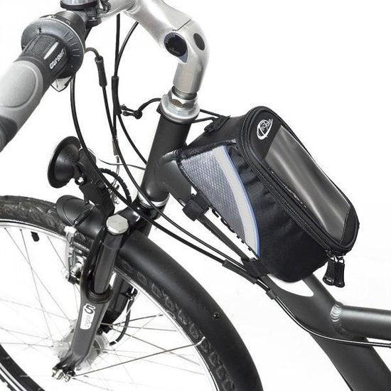 tectake - Rahmentasche Fahrradtasche für z.B. Smartphone etc. schwarz blau S 401606