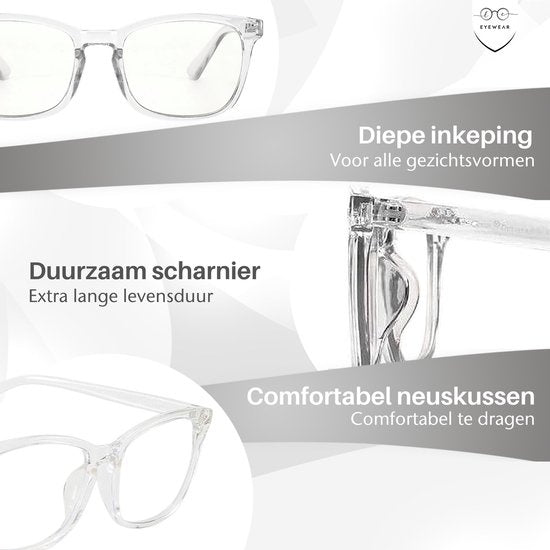 LC Eyewear Computerbrille - Blaulichtfilter - Blaulichtbrille - Displaybrille - Design - Unisex - Transparent