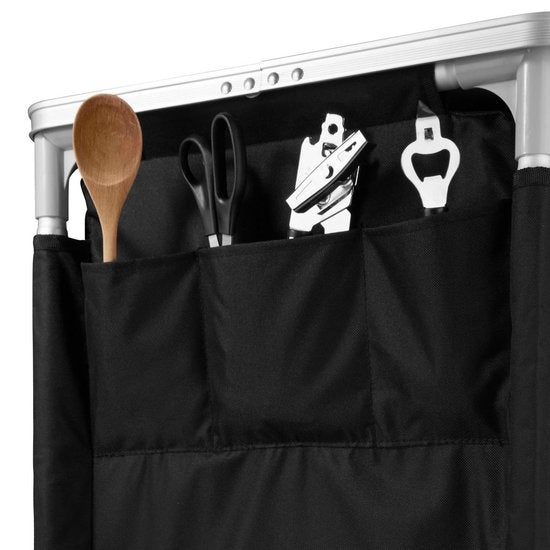 tectake - Campingküche Abm. 97 x 47,5 x 78cm schwarz - 403348