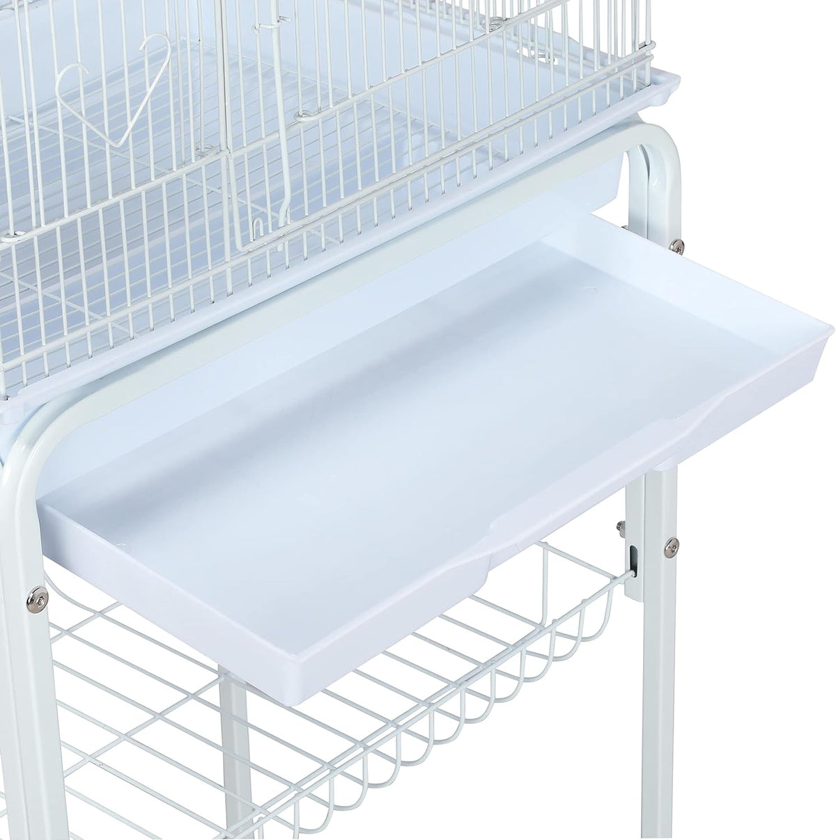Yaheetech XXL Vogelkäfig mit Ständer – 46 x 35,5 x 158 cm – Weiß