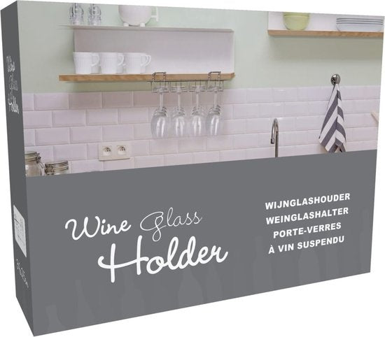 Weinregal für 12 Gläser - 34x25x9cm - Silbernes Metall - 12 Weingläser
