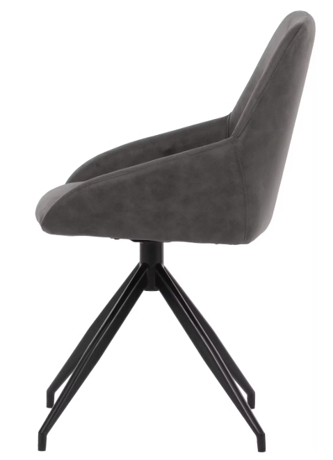 Dutchbone Esszimmerstuhl Laurel 360° drehbar - Anthrazit - 60x51x85 cm