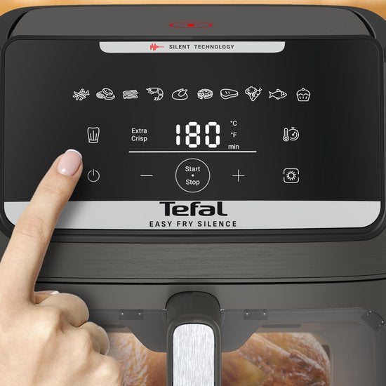 Tefal Easy Fry Silence XXL EY846H – Leise Heißluftfritteuse XXL 7 l – 1700 W – 43 dB – 10 Programme – 55 % schneller – Für 8 Personen