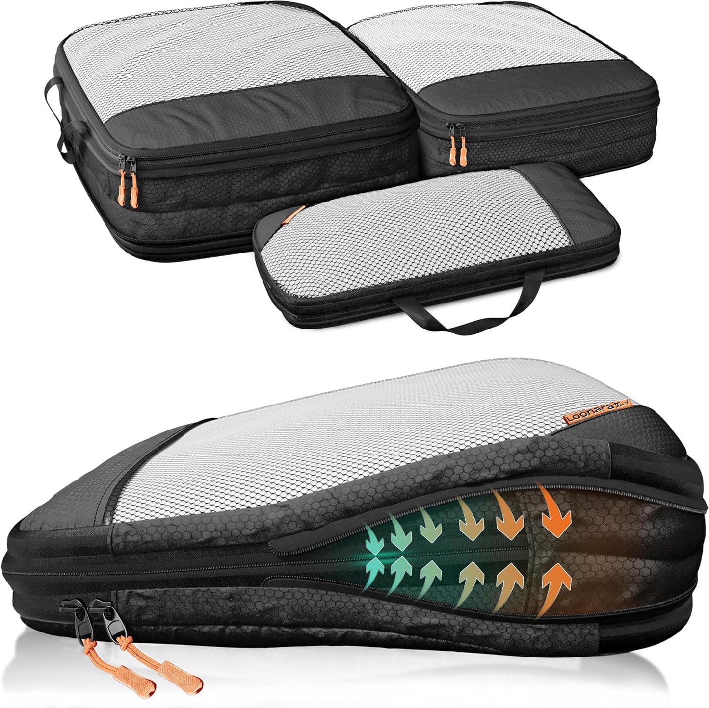 loonara Travel Travel Organiser Set - Schwarz - 3 Teile