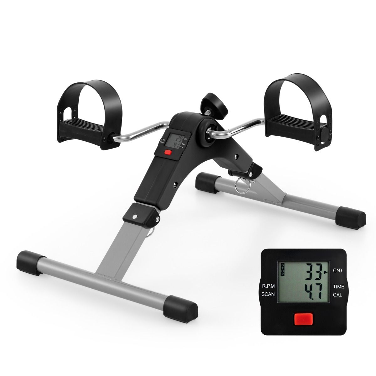 Coast Mini-Heimtrainer – Zusammenklappbarer Fahrrad-Pedaltrainer – Einstellbarer Widerstand – Schwarz