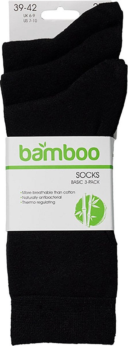 Apollo Bambus-Socken, 3er-Pack – Schwarz – Größe 43/46