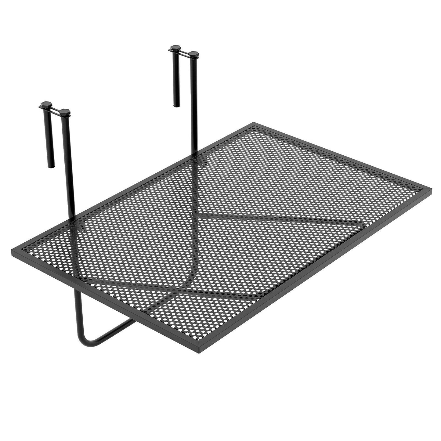 Coast Klappbarer Balkontisch Metall Schwarz 60,5 x 40,5 cm Rechteckiger Hängetisch