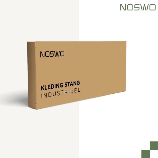 Noswo Wand-Kleiderständer - 2 Stück - Hochwertige Stahl-Kleiderstange - Kleiderständer - Kleiderstange - Kleiderstange - 112 cm - Schwarz