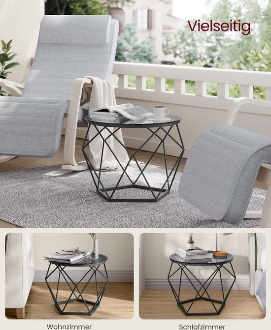 2-teiliges Beistelltisch-Set - Beistelltische - gehärtetes Glas Stahl - leicht - einfache Montage - modernes Design - 50 cm x 40 cm x 40 cm und 40 cm x 36 cm x 36 cm
