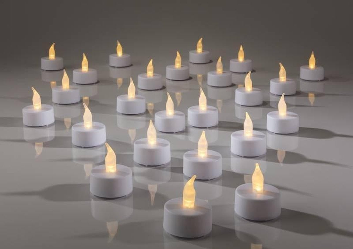 Teelichter LED - Box mit 24 Stück INKLUSIVE Batterie UND Timer