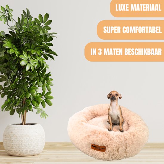 By Cee Cee Hundekorb - Donut Hundekorb - Katzenkorb - Premium Hundekissen - vollständig abnehmbar - Beige 40cm - S