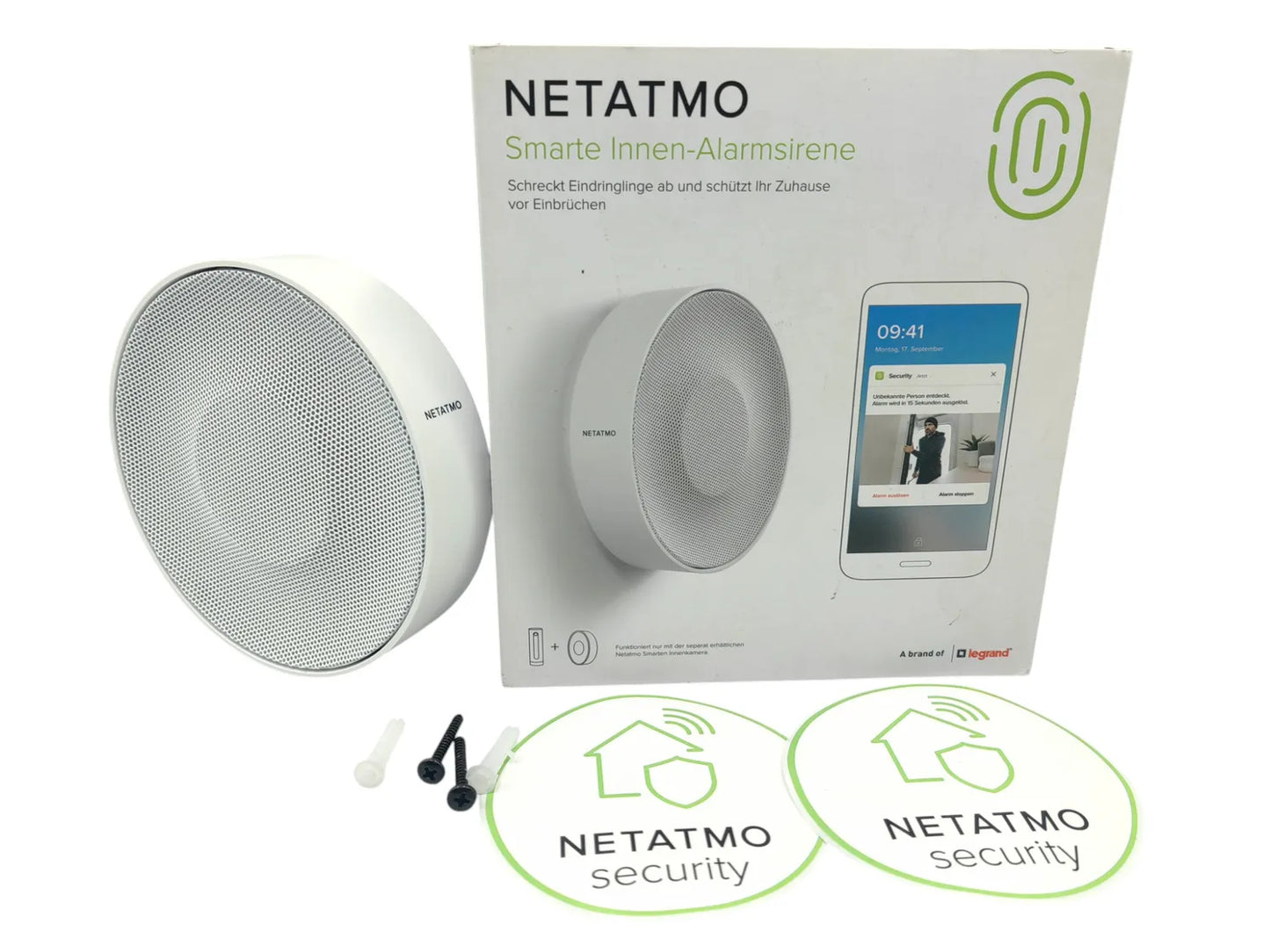 Netamo NIS01 Einbruchschutzsirene - Drahtlos - 110 dB Schall - 130 x 35 mm - Weiß