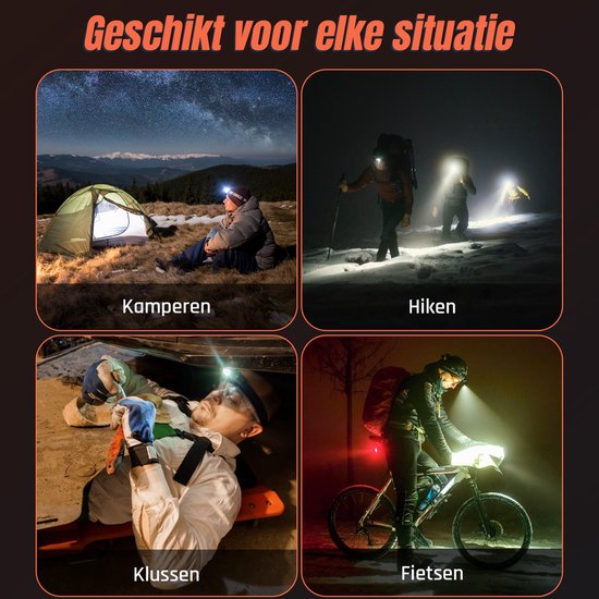 Ever Trex Ultra Light Stirnlampe LED Wiederaufladbar - Weißes und rotes Licht - 150Lumen - Neigbar - Laufen - Notfallpaket - Camping - Camper