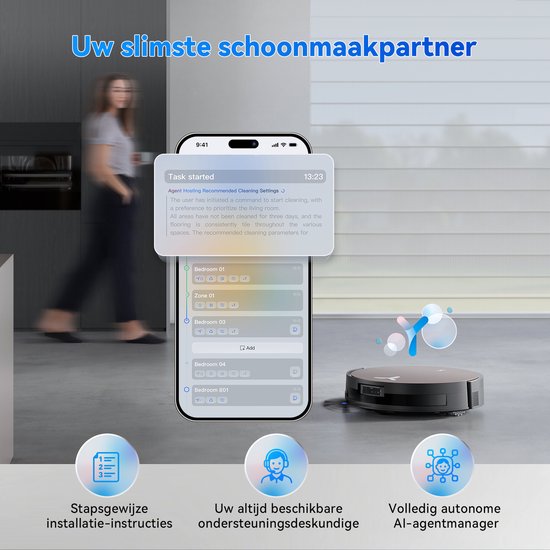 ECOVACS DEEBOT X11 PRO OMNI Roboterstaubsauger – 19.500 Pa – PowerBoost-Schnellladung – OZMO-Wischwalze – ZeroTangle 3.0 Anti-Haarverwicklungssystem – KI-Fleckenerkennung 2.0 – OMNI 2.0-Ladestation mit Selbstreinigungsfunktion – TruePass 4WD-Kletterfunkti