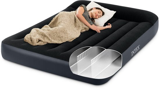 Intex Pillow Rest Classic Luftmatratze mit integrierter Pumpe – 191 x 137 x 25 cm