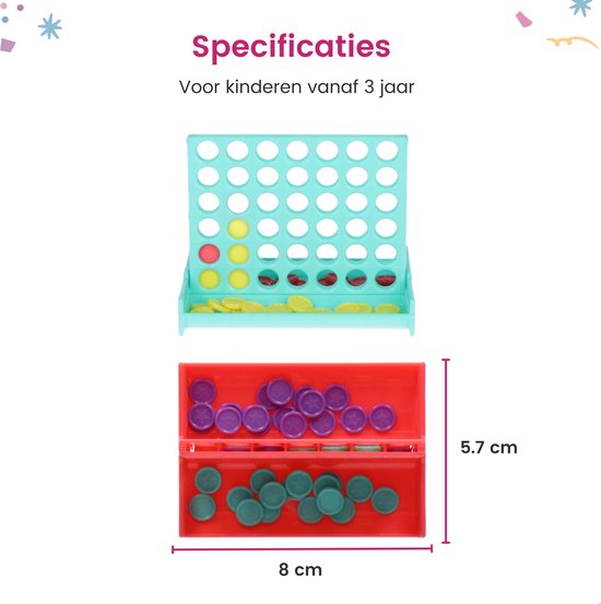 Partizzle 24x Mini Vier in einer Reihe Spiele - Brettspiel/Reisespiel/Hirngespinste - Familienausflugsgeschenke - Grabbelton Small Toy Games - Leckere Geschenke - Für Kinder & Erwachsene