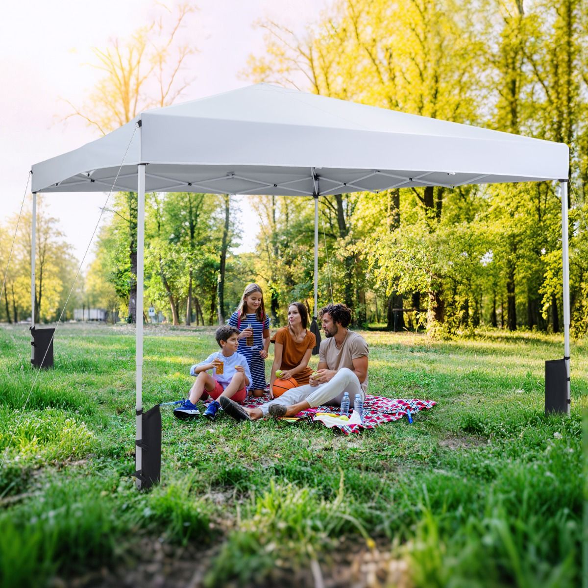Coast Pop-up-Gartenpavillon – höhenverstellbar – faltbares Partyzelt – weiß 290 x 290 cm