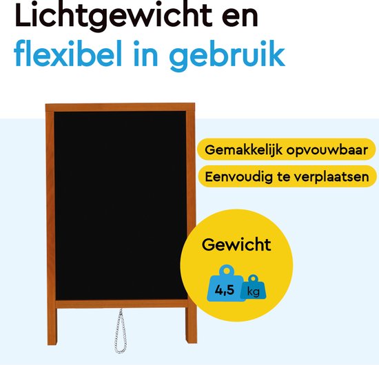 BRASQ Kreidetafel Mahagoni – 55 × 85 cm – Kreidetafel – Werbetafel – Straßentafel – beidseitig beschreibbar – für den Innen- und Außenbereich – Gastronomie