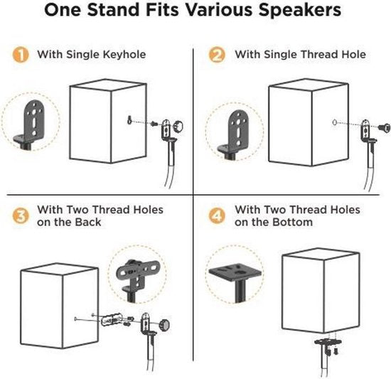 Lautsprecherständer universal - Bodenständer Lautsprecher - höhenverstellbar - 2er Set
