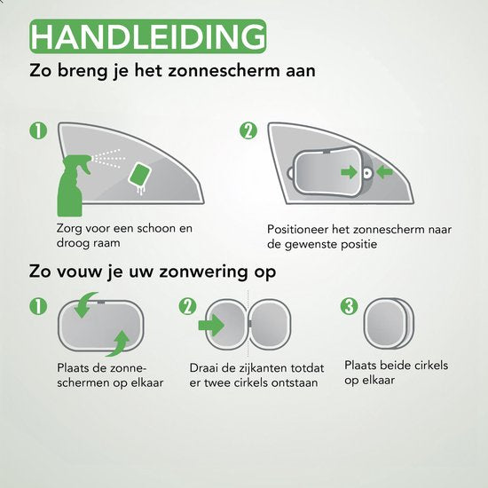 Travelhawk Sunshade Car Baby - 2 Stück - Sonnenschirm Auto - UV-Schutz für Baby und Kind - Sonnenschirm Seitenfenster - Selbstklebend - Schwarz
