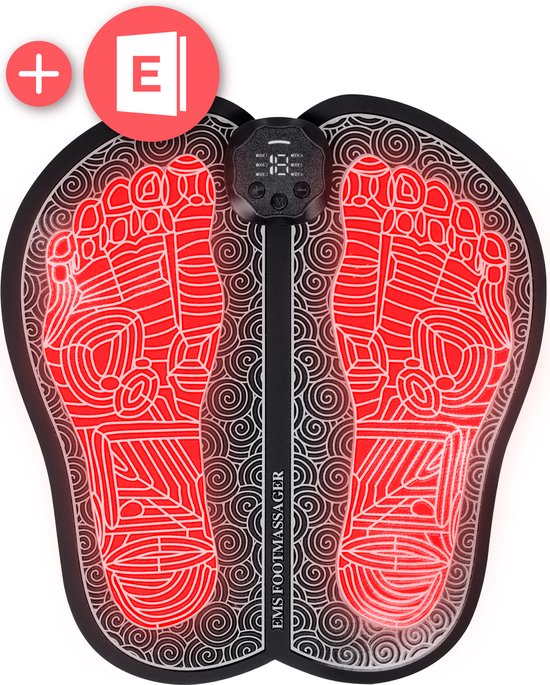 Nuvance - Fußmassagegerät mit Display - EMS-Massagematte - Stimuliert die Durchblutung - Massagegeräte - Wireless - 54 Positionen - Schwarz