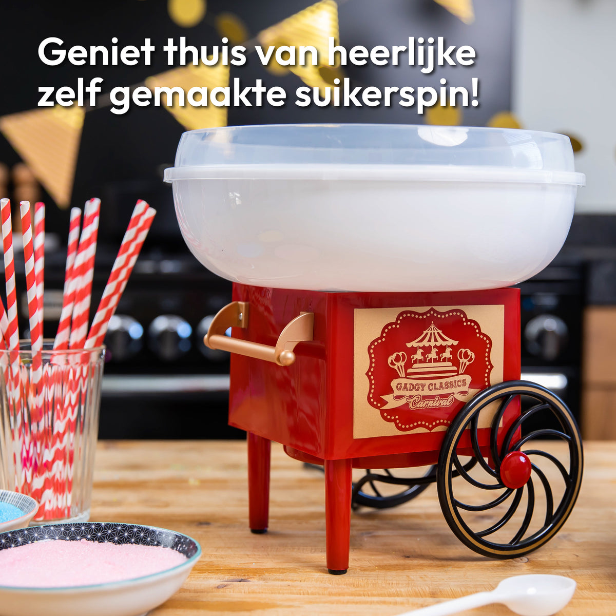 Gadgy Zuckerwattemaschine - Zuckerwattemaschine - inkl. Messlöffel - Zuckerwattemacher