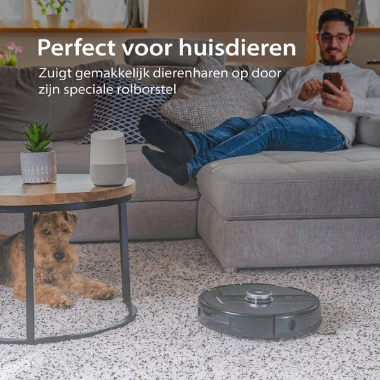 Blaupunkt Bluebot XTREME - Staubsaugerroboter mit Wischfunktion - 3000Pa Saugleistung - Lasernavigation - App- und Sprachsteuerung