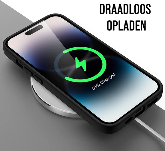 Podec Fall geeignet für iPhone 14 pro - Telefon Fall und Bildschirmschutz - Schutzglas - Schwarz