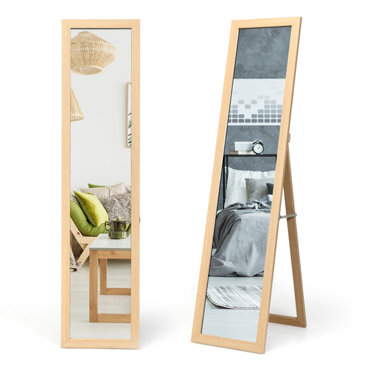 Coast 2 in 1 Vollspiegel Standspiegel und Wandspiegel mit Holzrahmen 37 x 155 cm natur